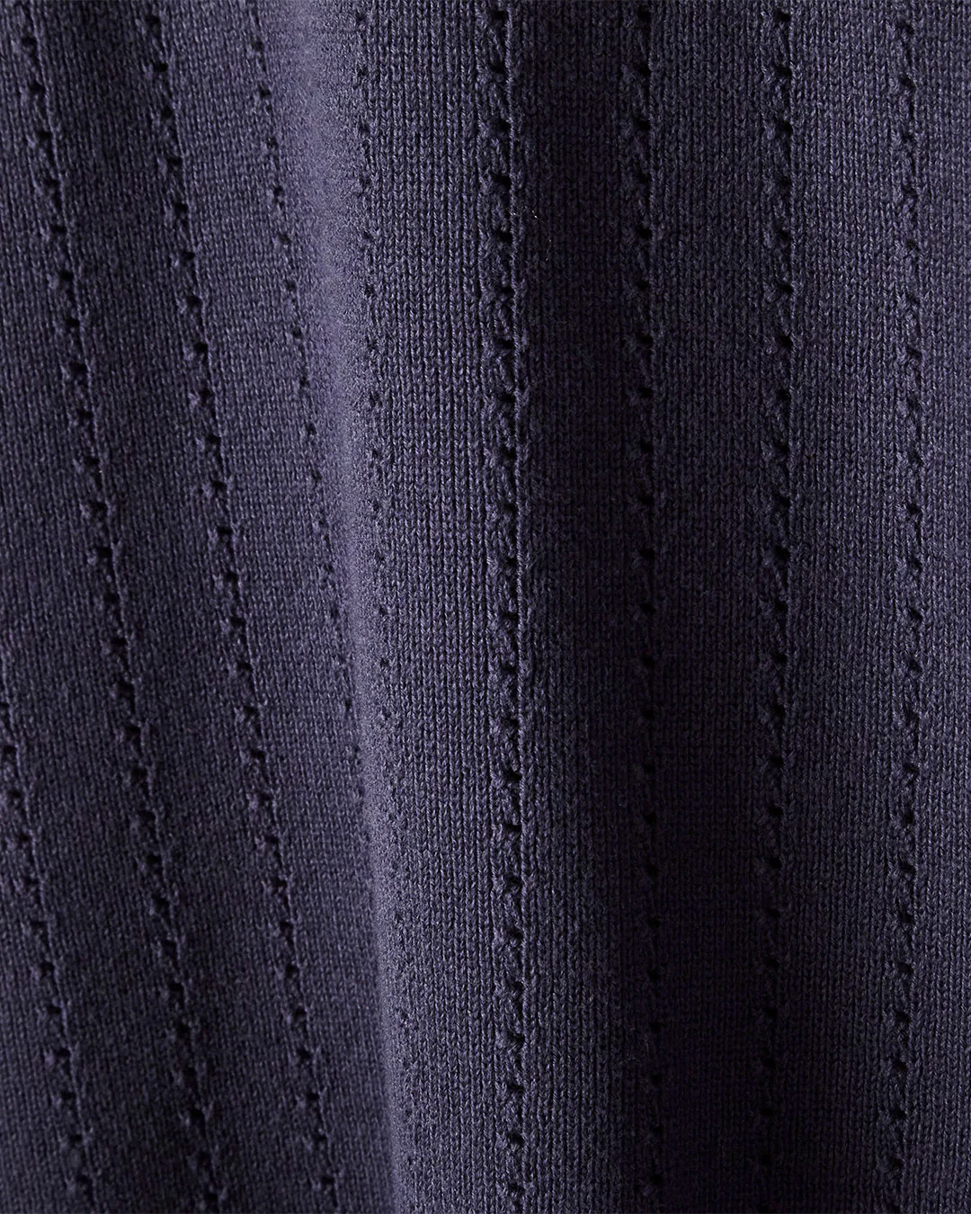 Pointelle Knit Long Sleeve Polo - Image 3