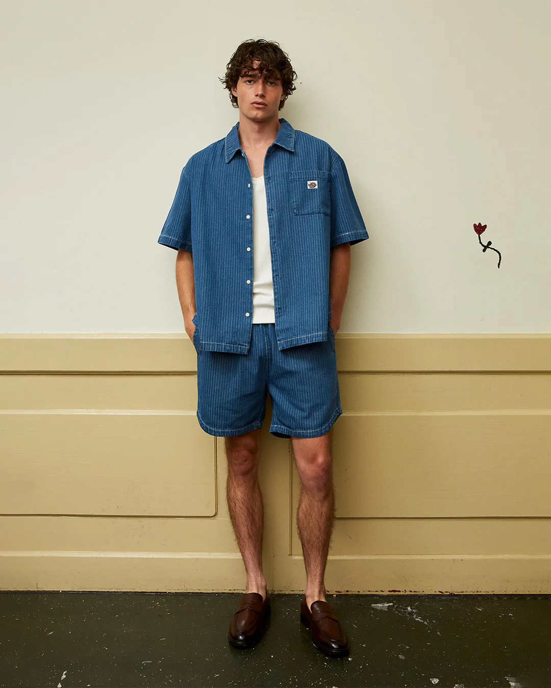 Indigo Stripe Shorts - Image 3