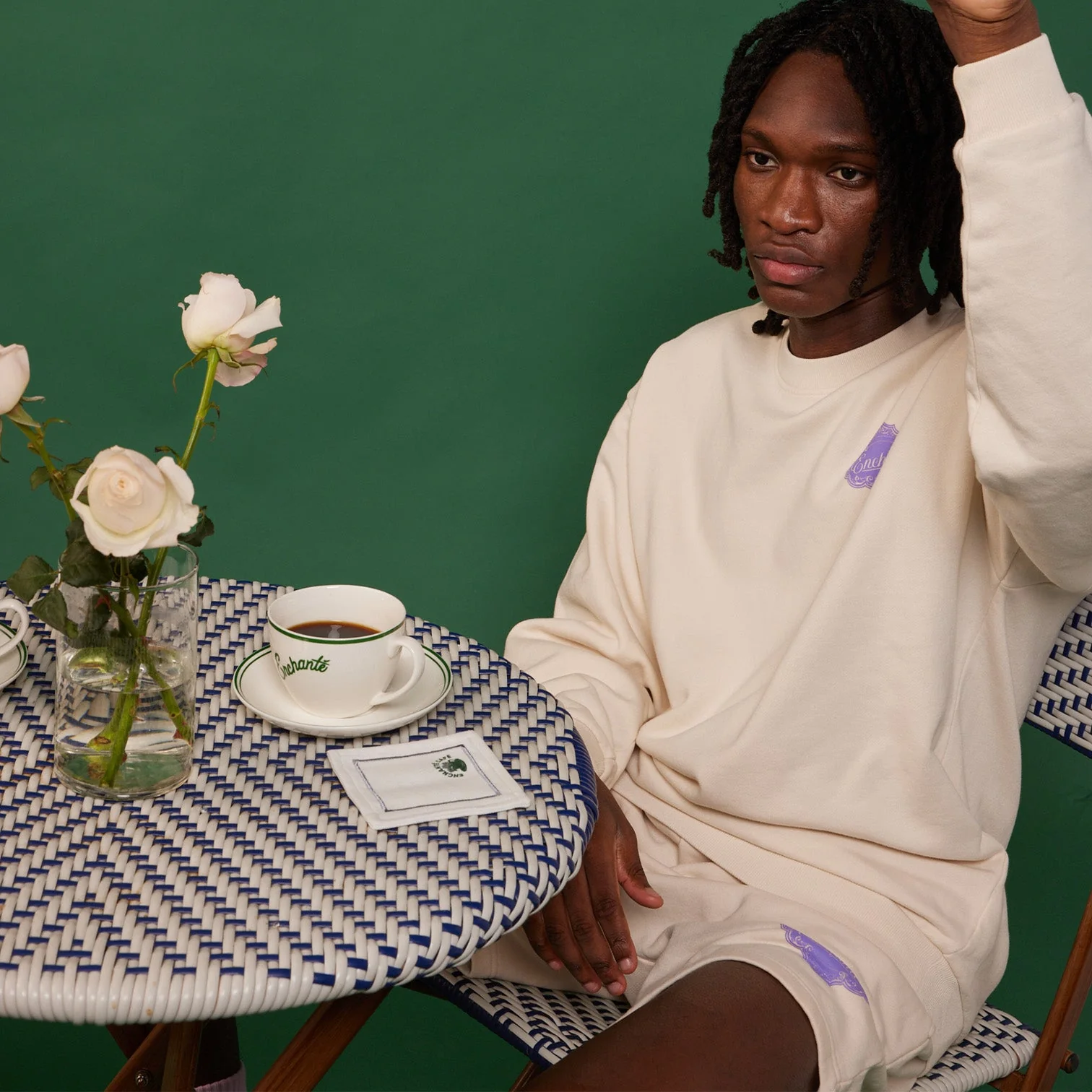 Monaco Crest Sweatshort | Creme - Image 3